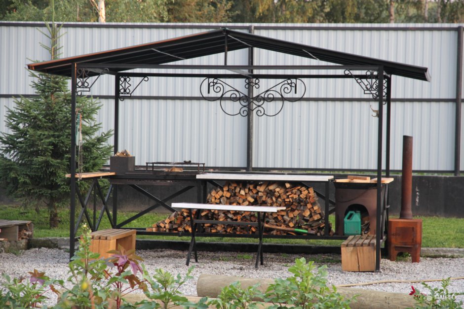 Навес для барбекю из поликарбоната