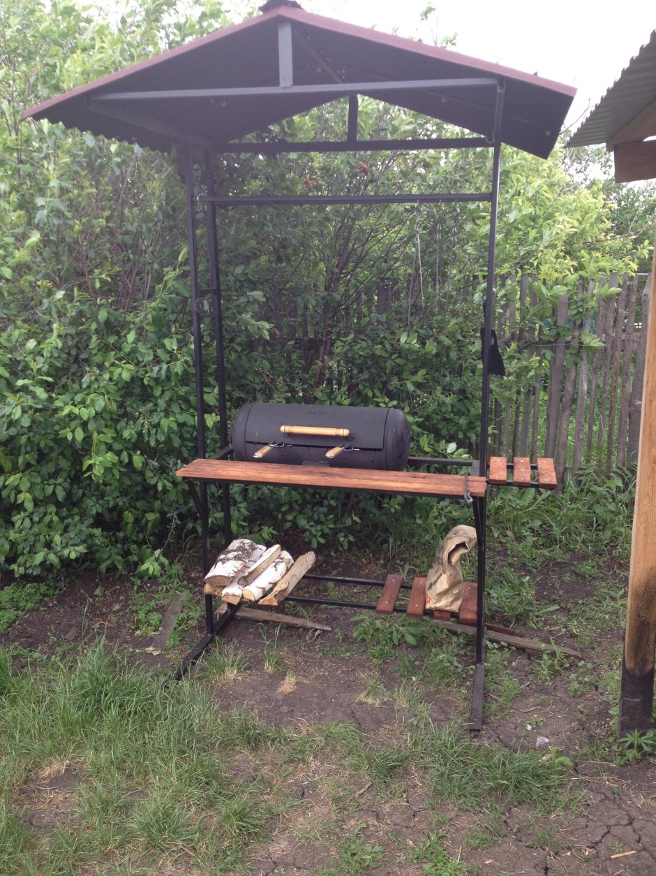 Навес для барбекю из дерева
