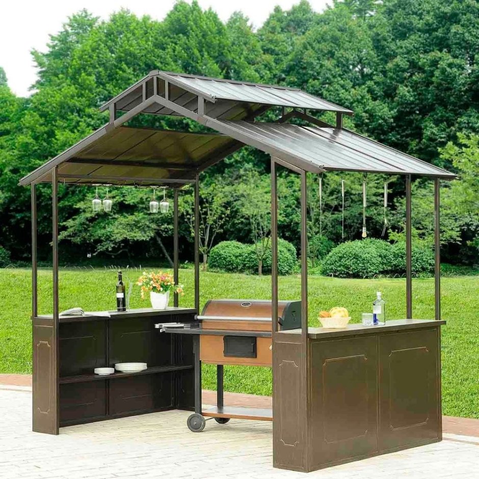 Мангал с беседкой из металла МС-106