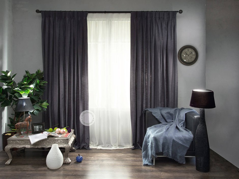 Шторы для серой гостиной