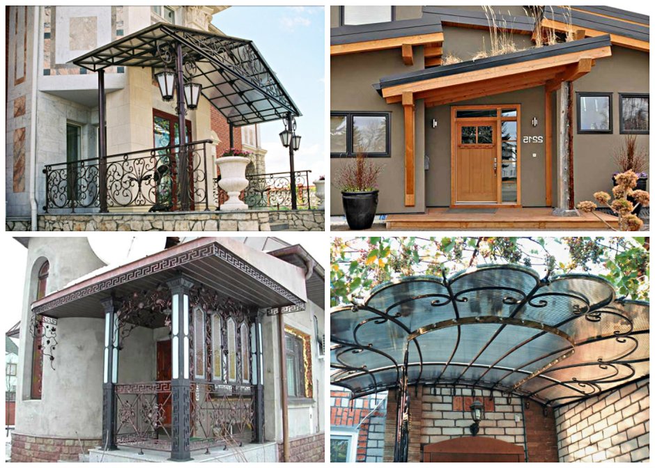 Навес над крыльцом частного дома