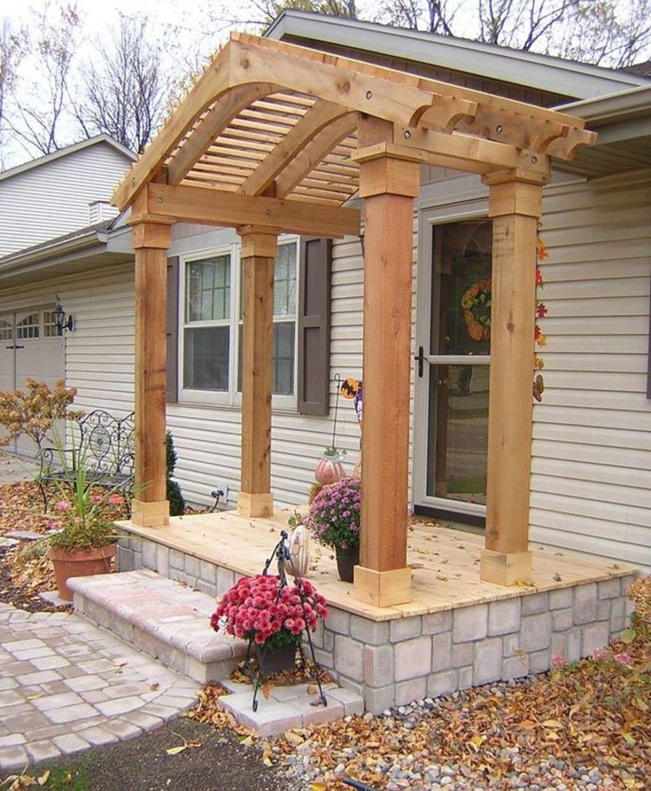 Навесы к дому с колоннами