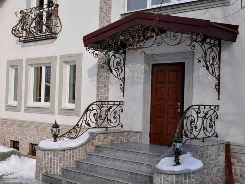 Красивые кованые навесы