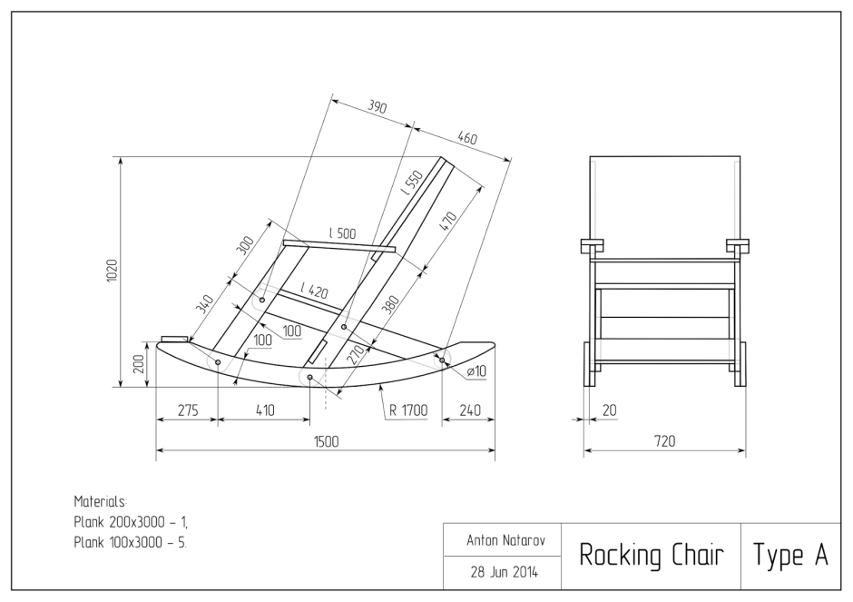 Кресло качалка маятниковая чертежи из металла
