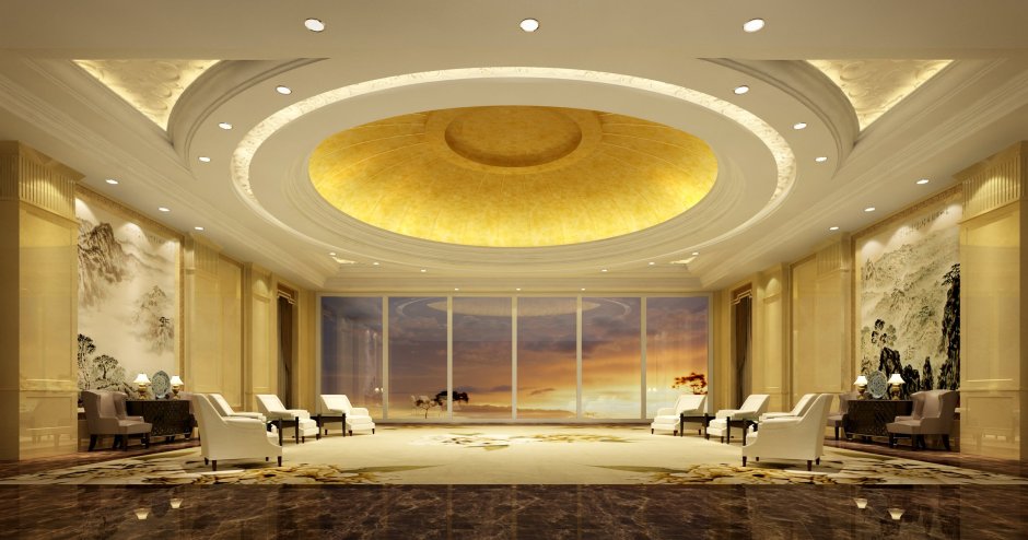 Потолки из гипсокартона для холла