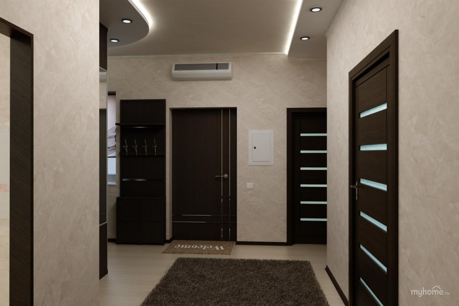 Прихожая с дверями венге