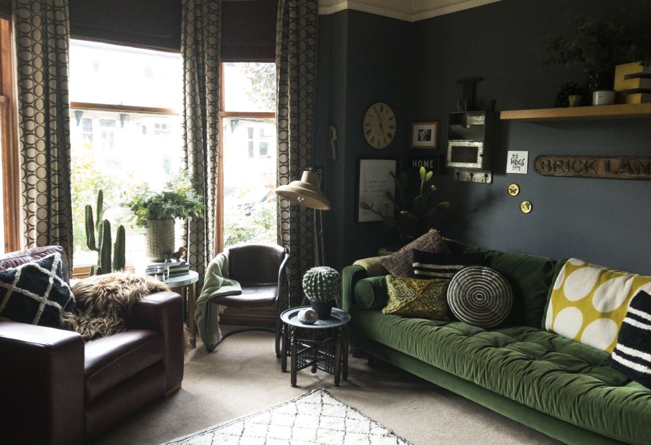 Гостиная в салатовых тонах