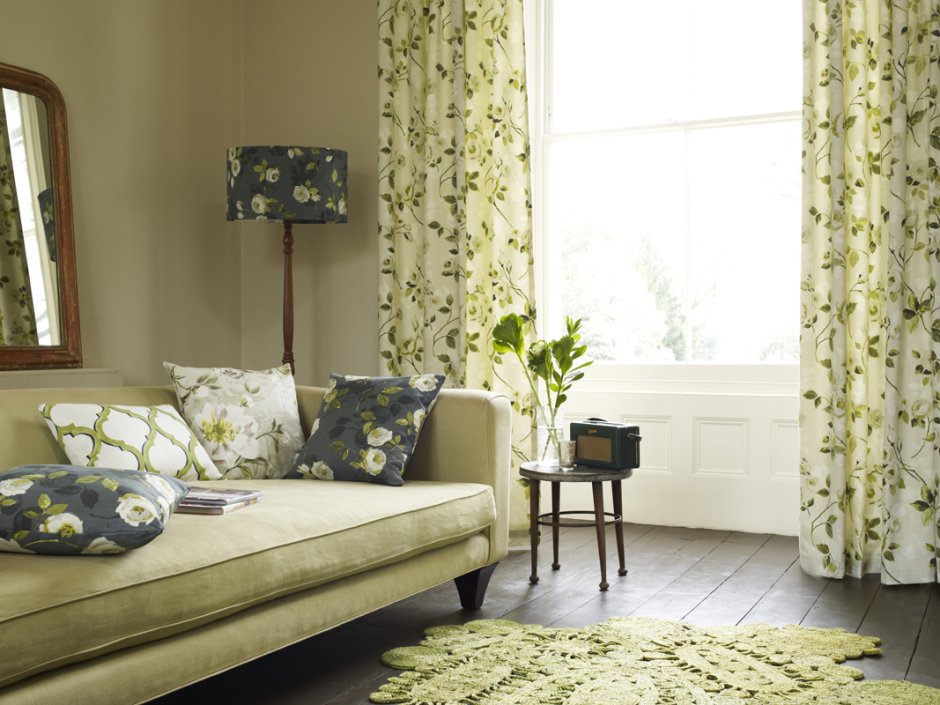 Интерьер с зелеными акцентами