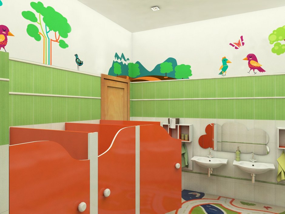 Как украсить туалет в детском саду