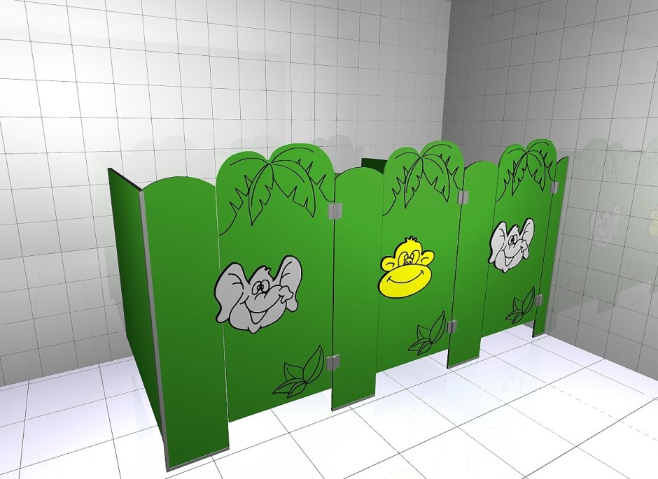 Визуализация сантехнические перегородки нарисовано