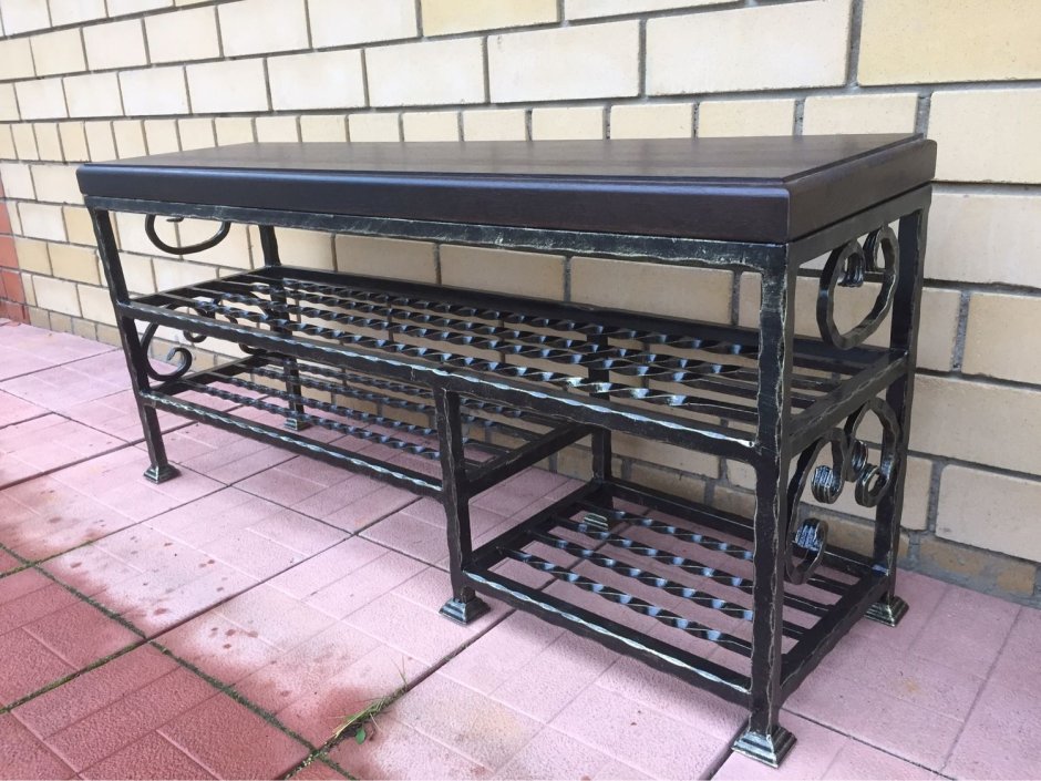 Обувница в стиле лофт из профильной трубы 20х20