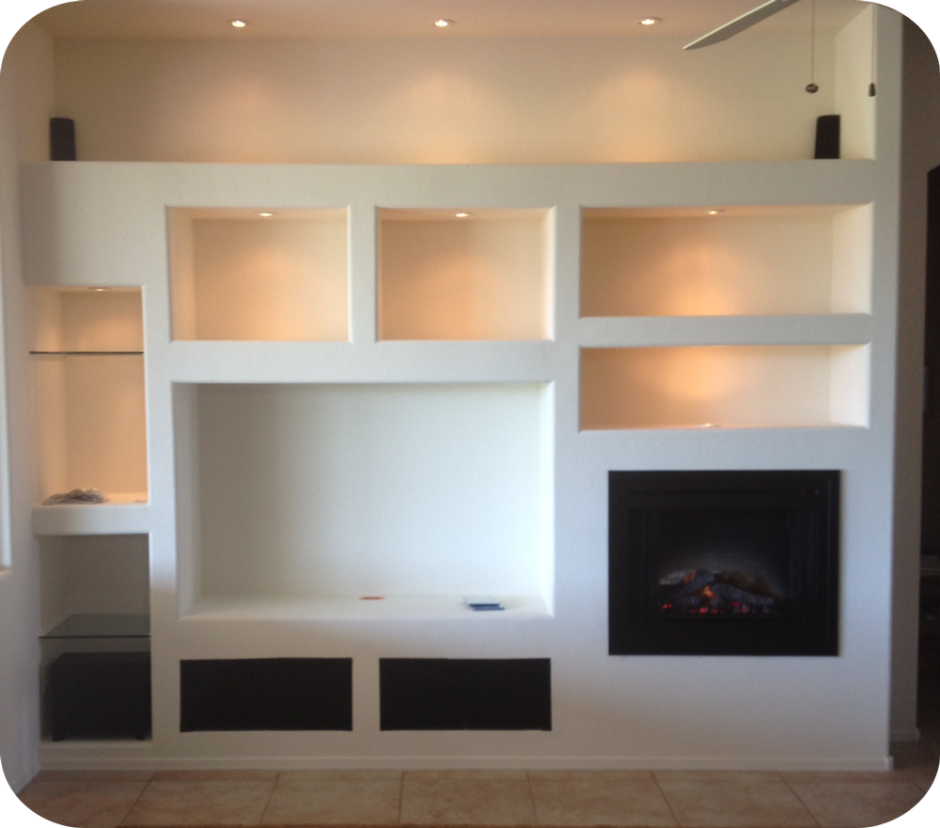 Стенка под ТВ из гипсокартона