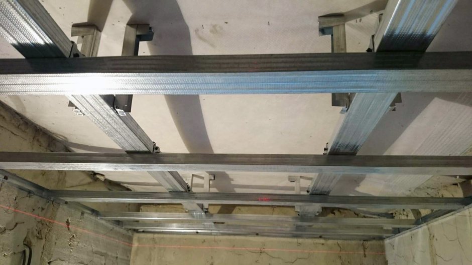 Монтаж ГКЛ на потолок