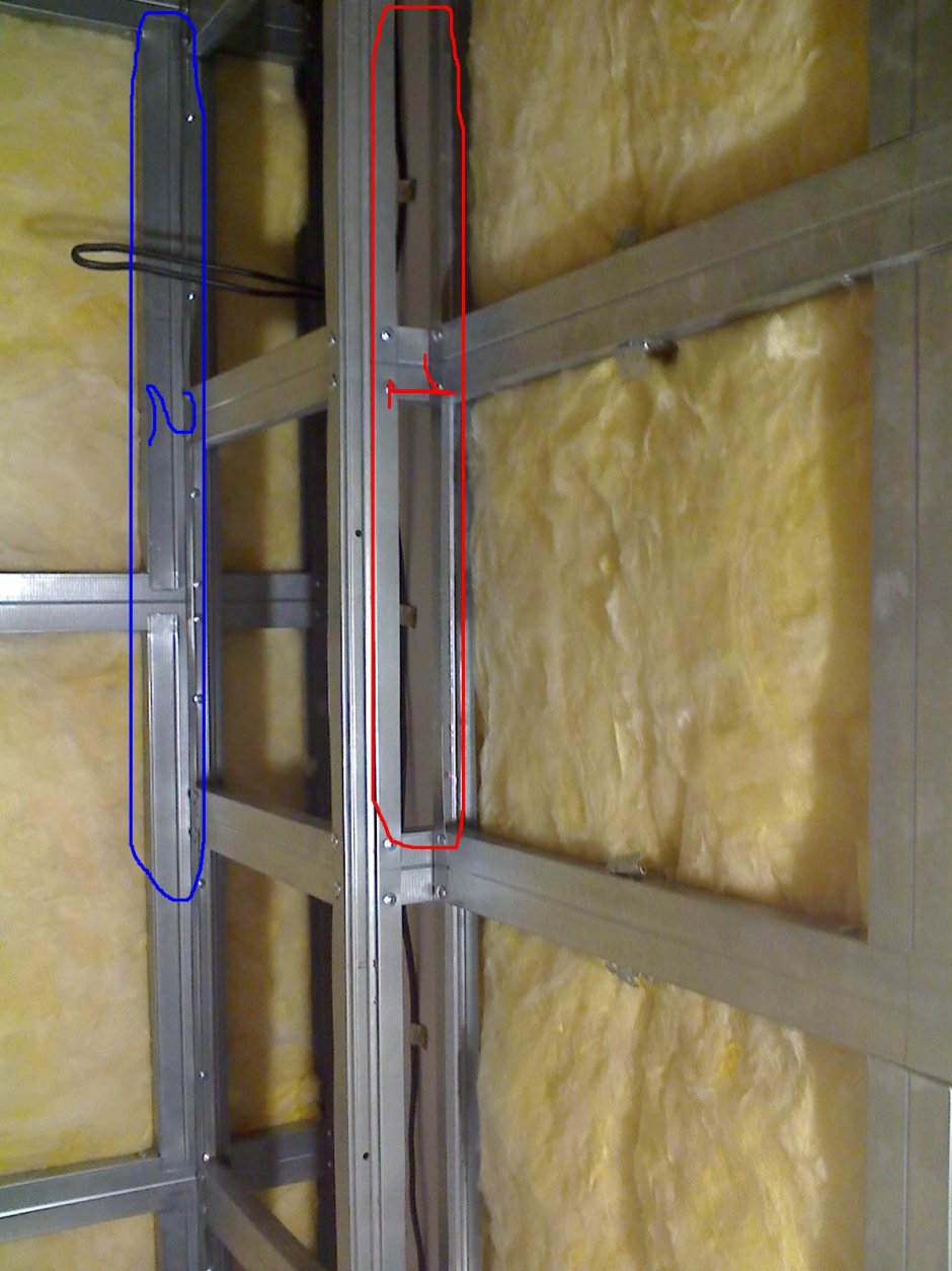 Каркас для гипрока из профиля закладная