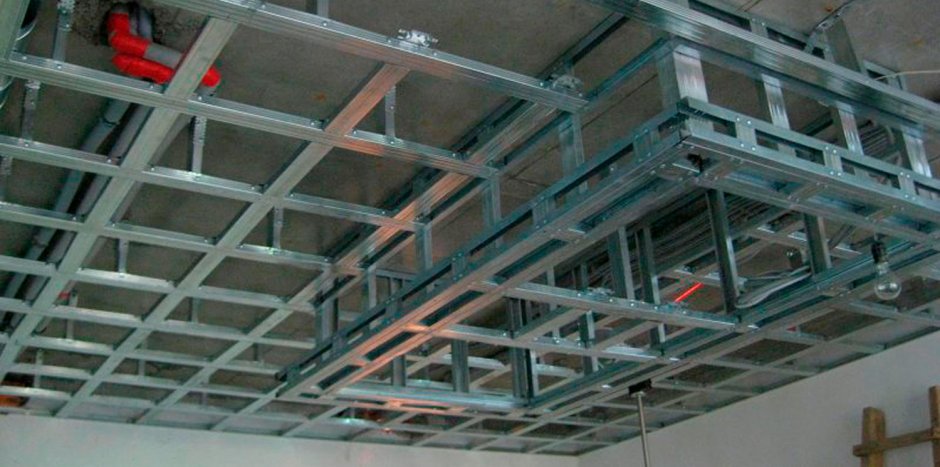 Потолочный подвес из профиля для гипсокартона