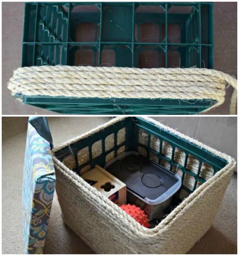 Декорирование пластикового ящика для хранения