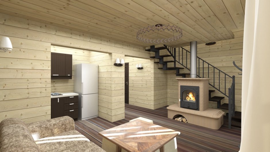 Баня двухэтажная отделка
