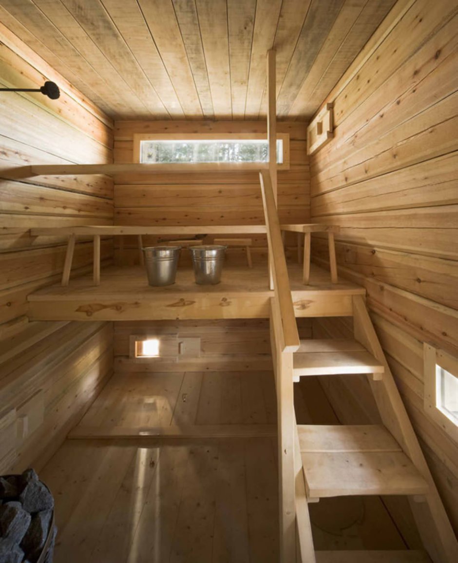 Внутренняя отделка двухэтажной бани