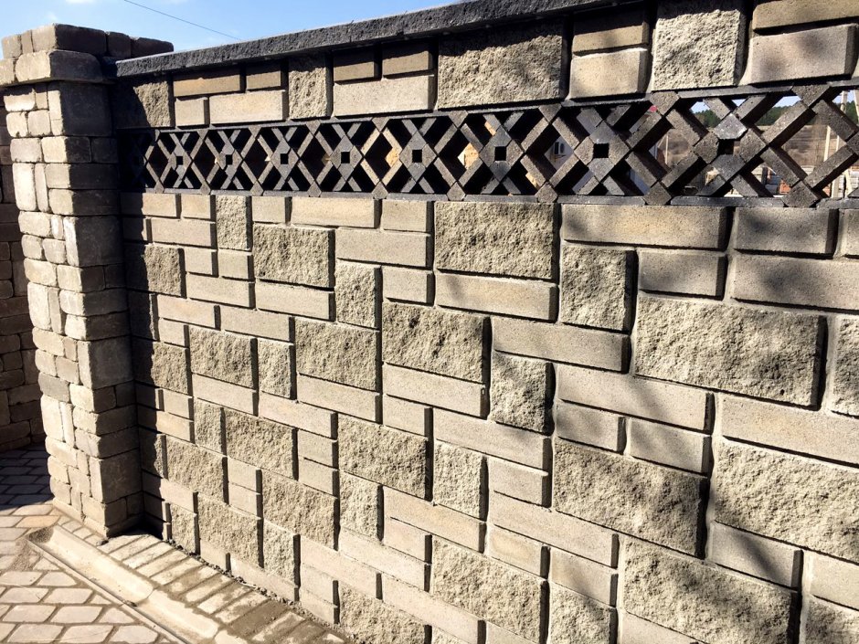 Красивый забор из блоков