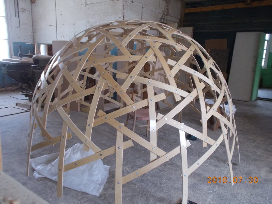 Ресипрокальный купол да Винчи чертежи