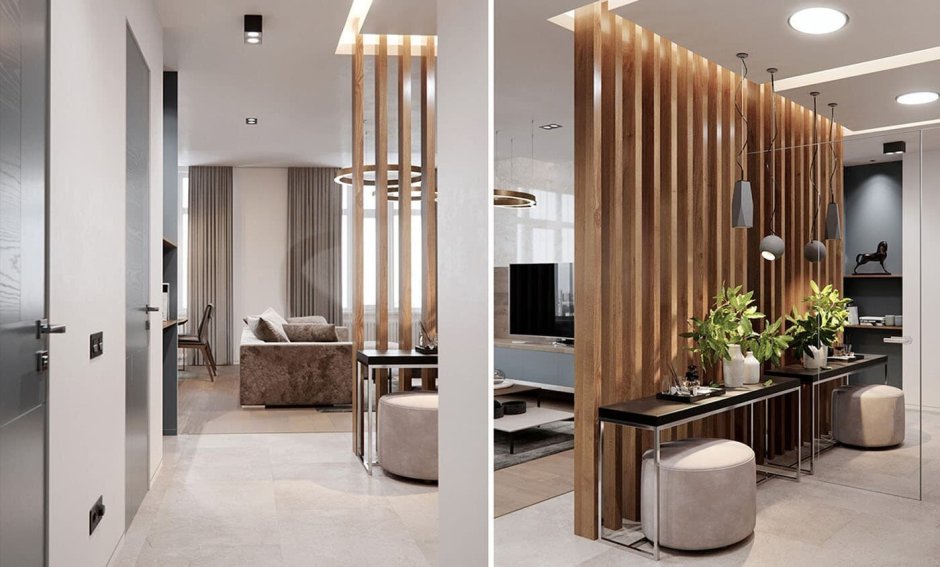 Деревянные перегородки в интерьере