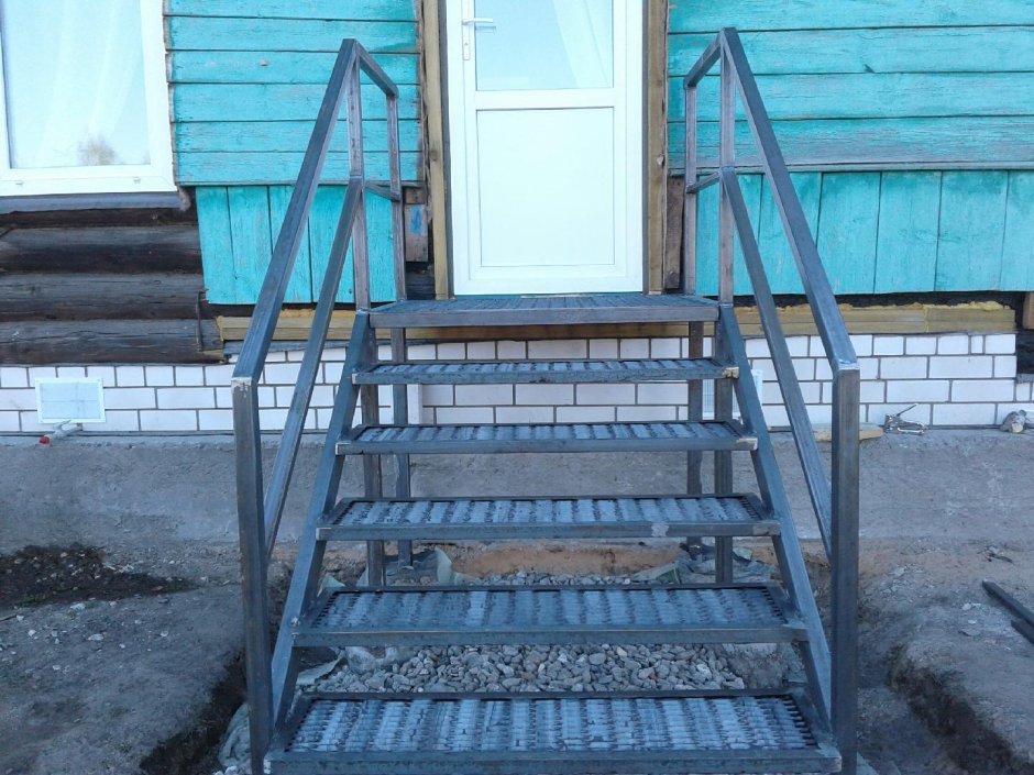 Металлокаркас крыльцо 3 ступени