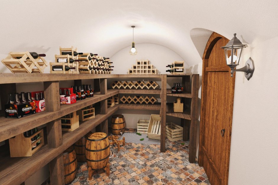 Интерьер подвального помещения