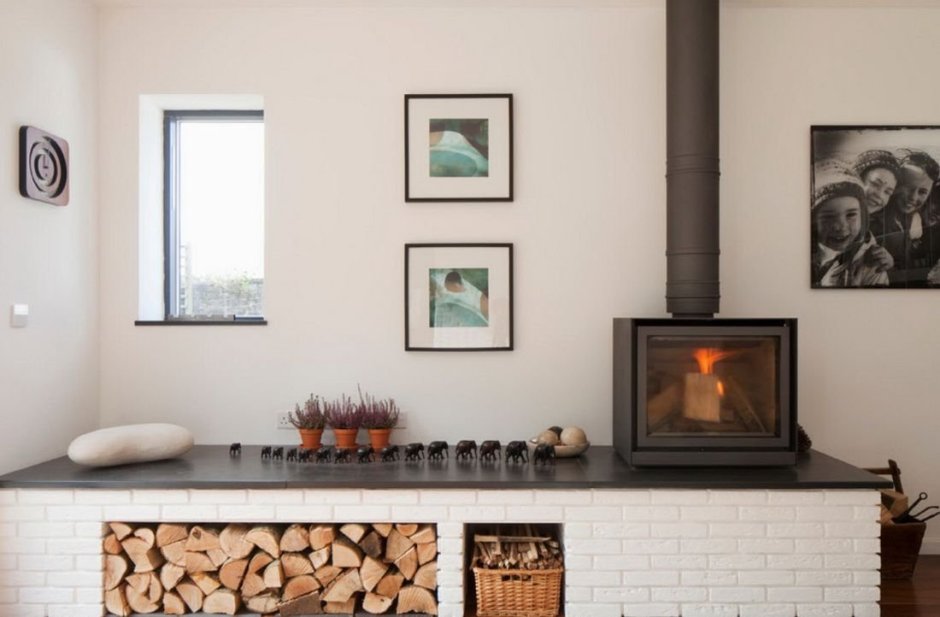 Отделка Сиену за печкой