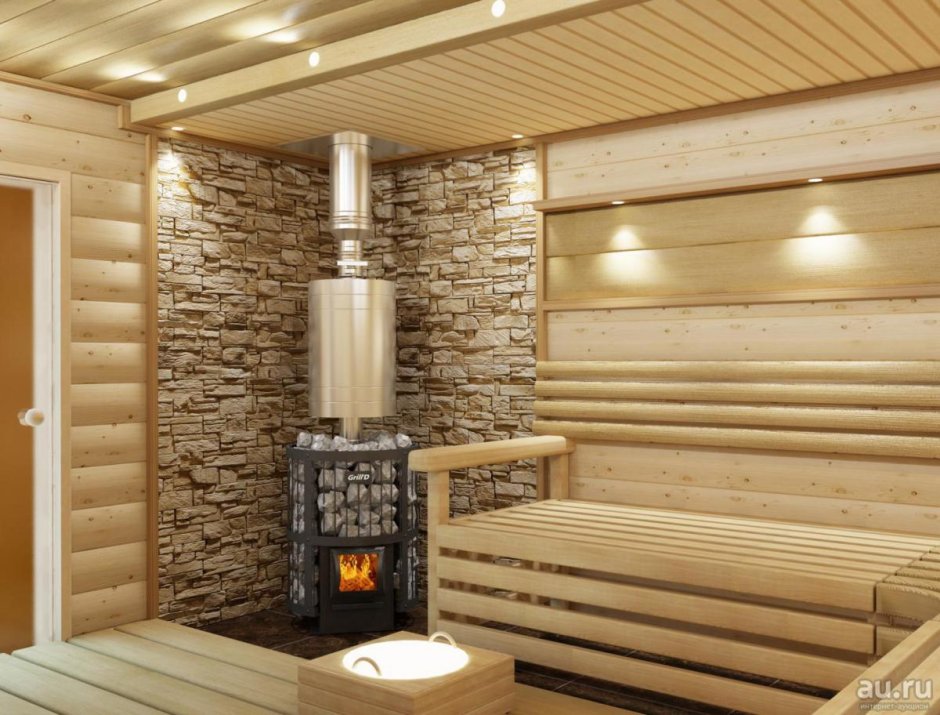 Отделка печи в парилке