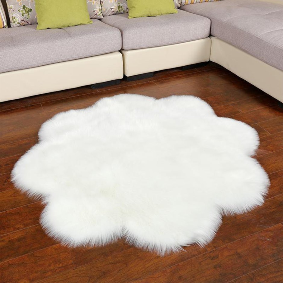 Ковер Faux Rabbit fur 120*170 см, кремовый, прямоугол