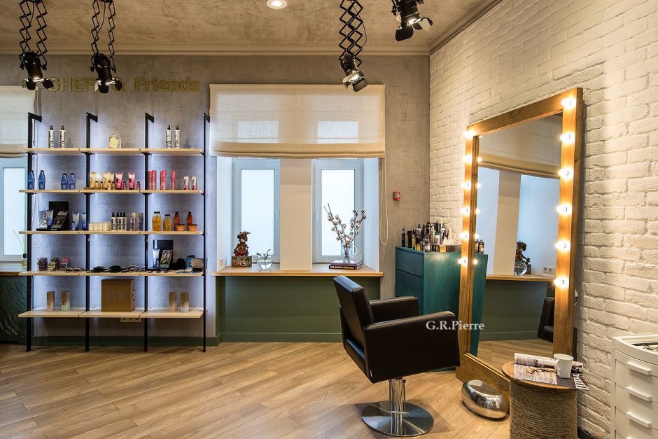 Интерьер салона красоты в стиле лофт