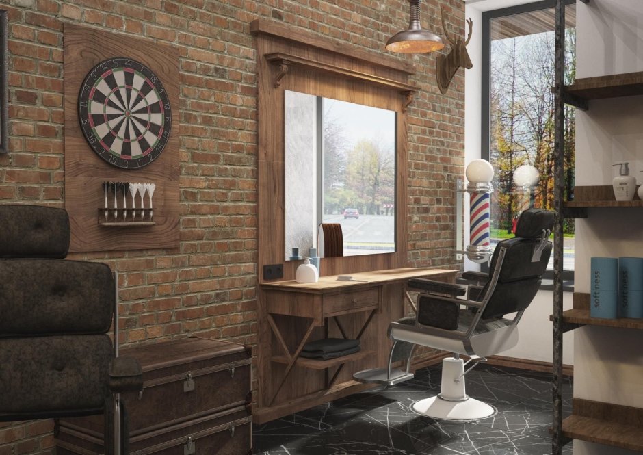 Парикмахерское место в стиле лофт