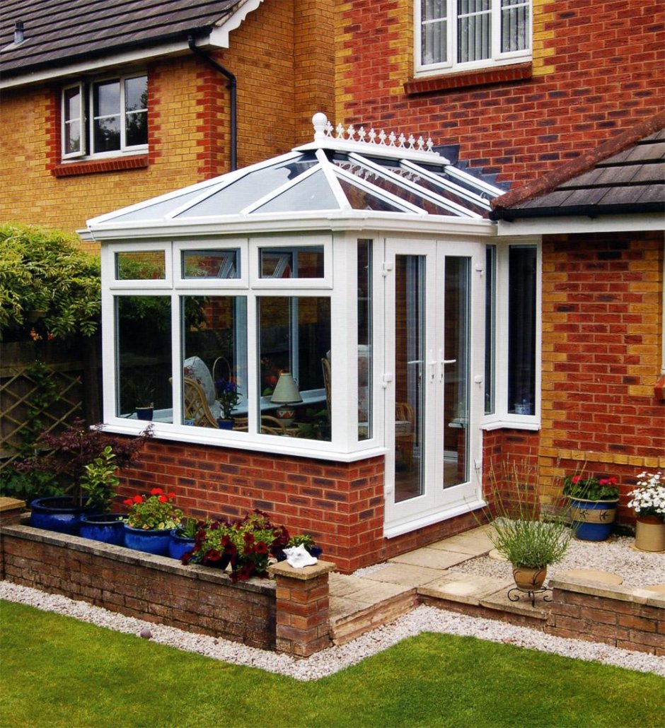 Терраса веранда к дому закрытая