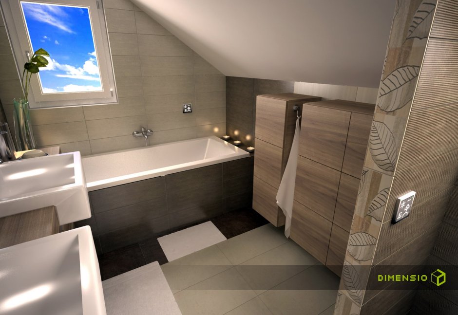 Санузел под лестницей