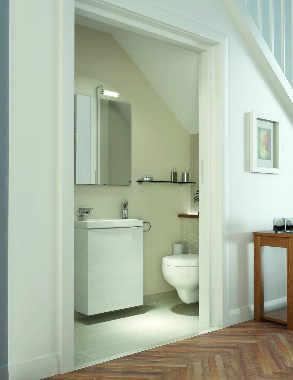 Туалет под лестницей планировка