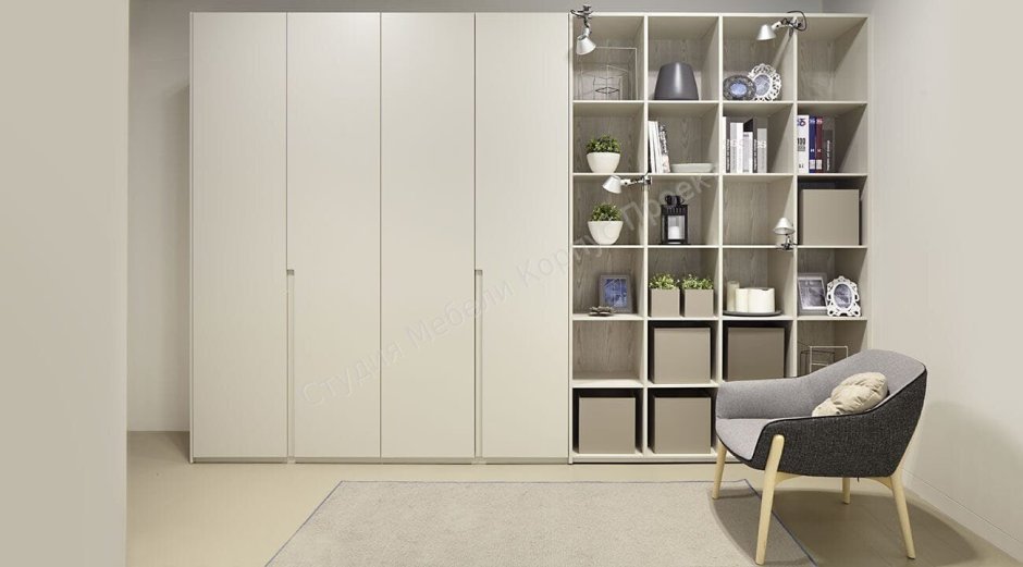 Шкаф купе со стеллажом