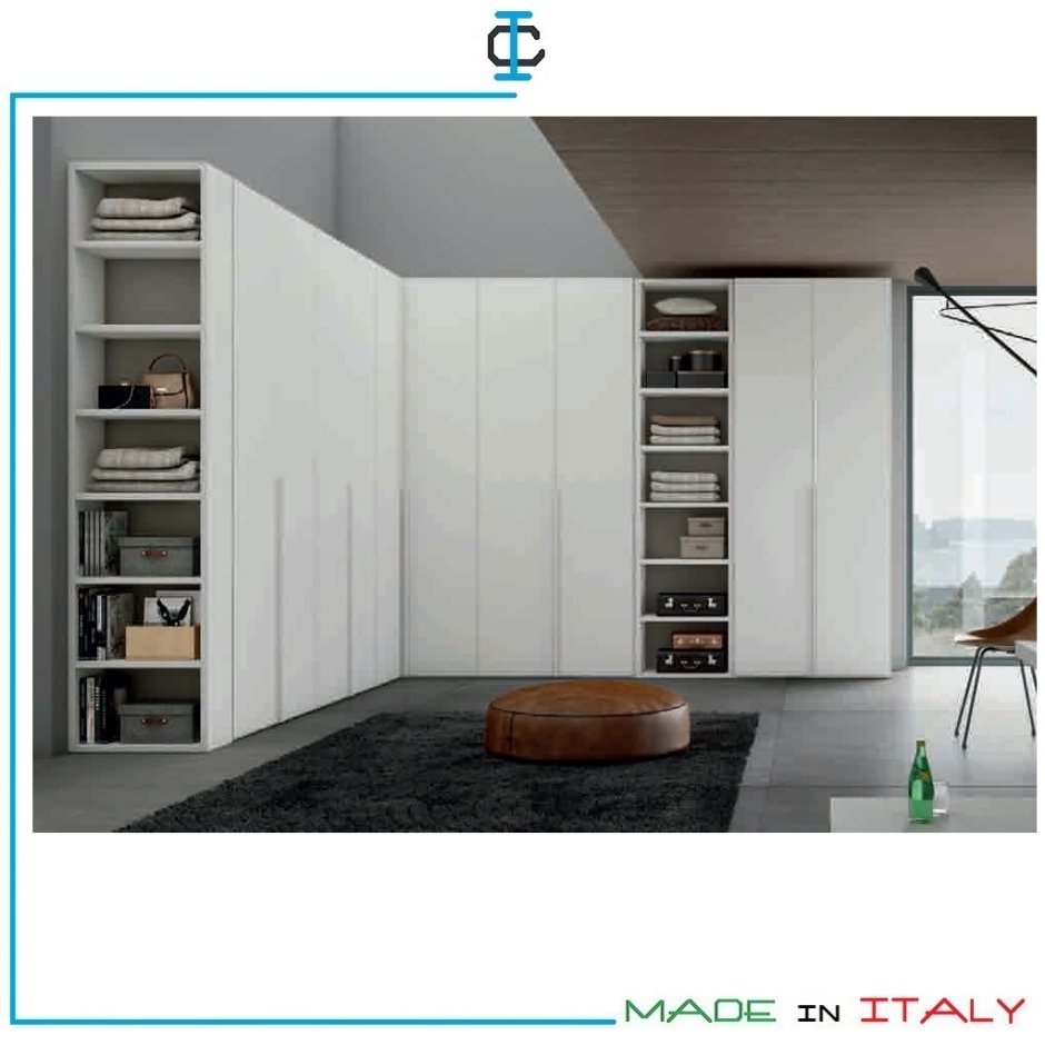 Шкаф с угловыми полками в современном стиле