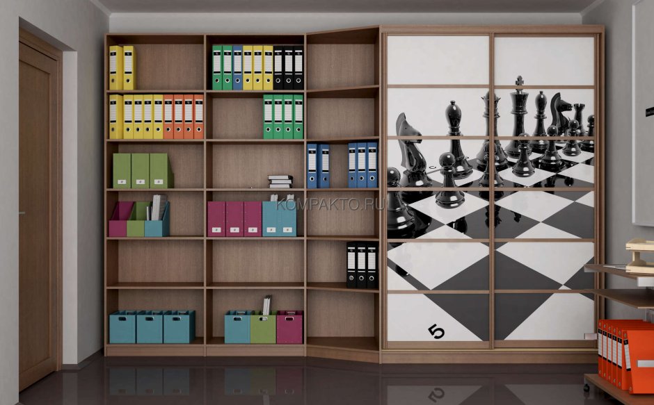 Шкаф купе с книжными полками