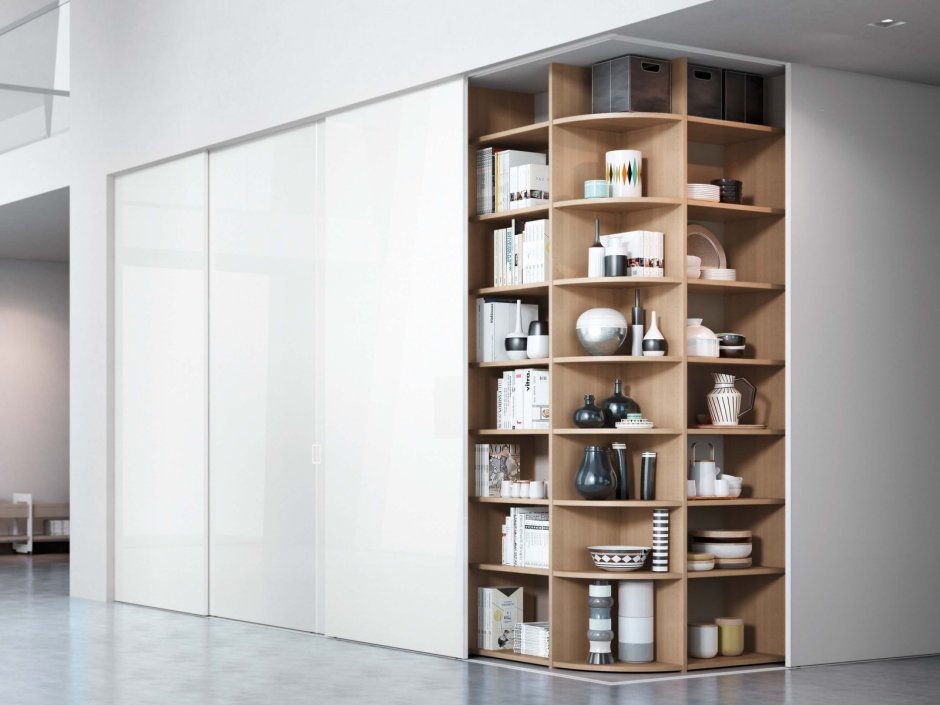 Встроенный шкаф с открытыми полками