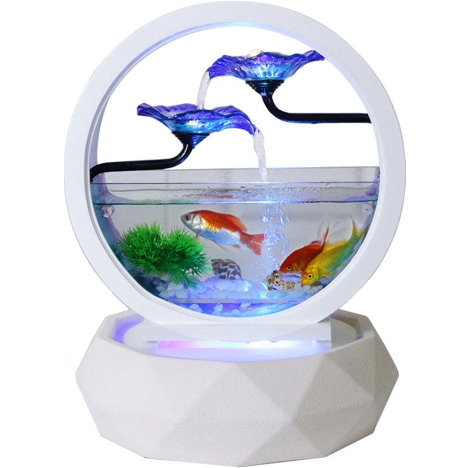 Настольный аквариум с рыбкой