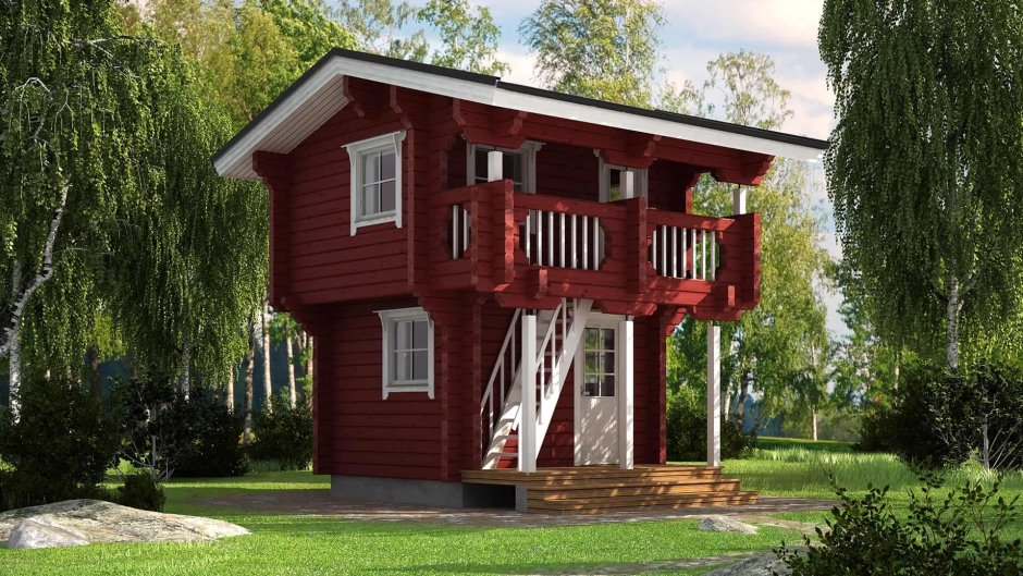Двухэтажный финский каркасник