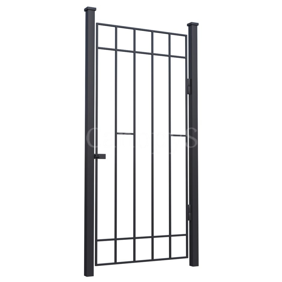 Кованая калитка со штакетником