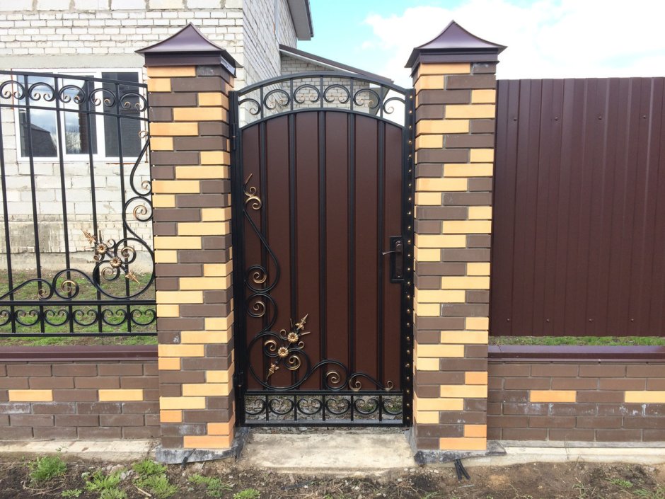 Фронтальный вид металлический ворота