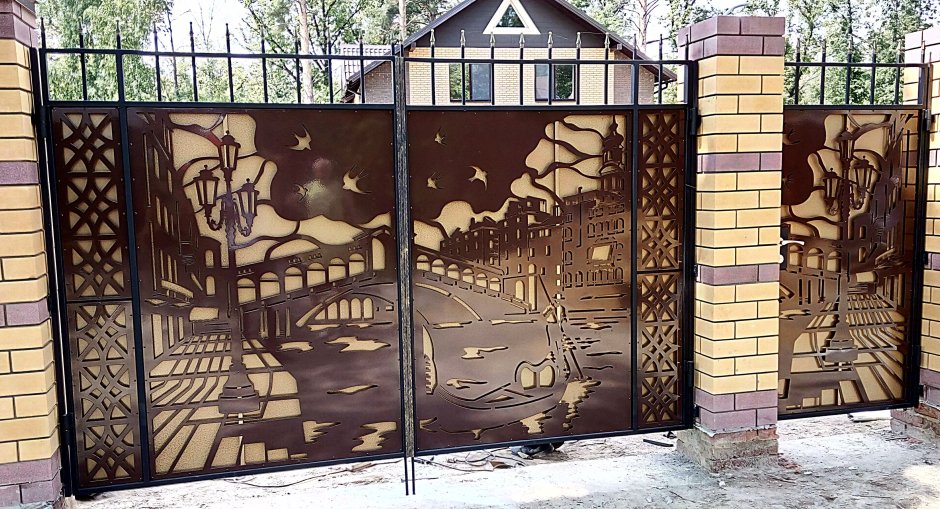 Деревянная калитка современная