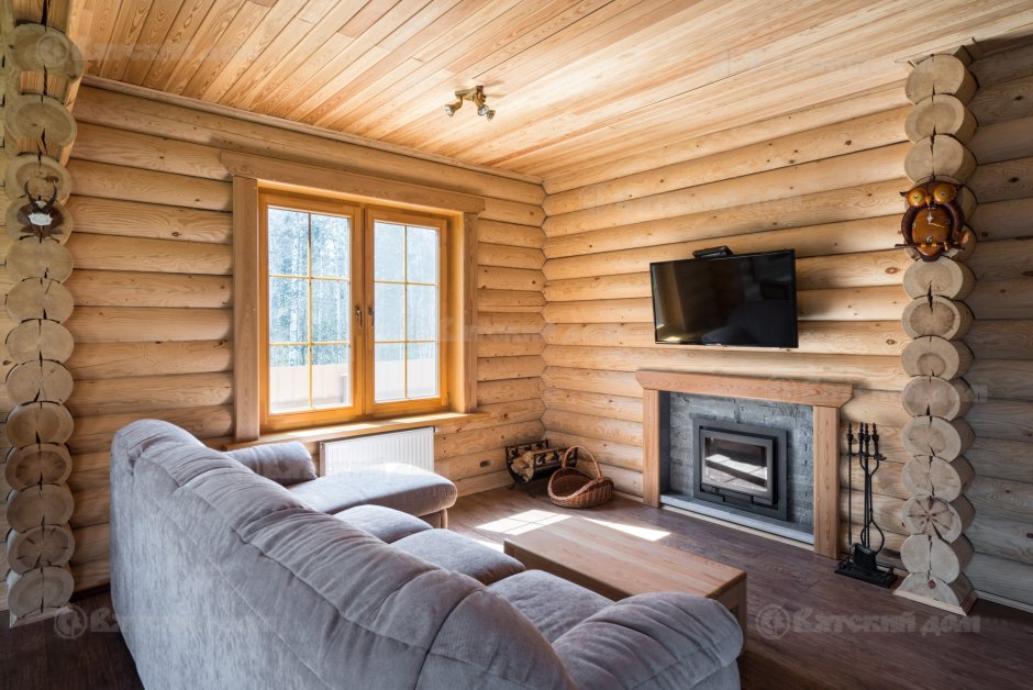 Отделка комнаты блокхаусом