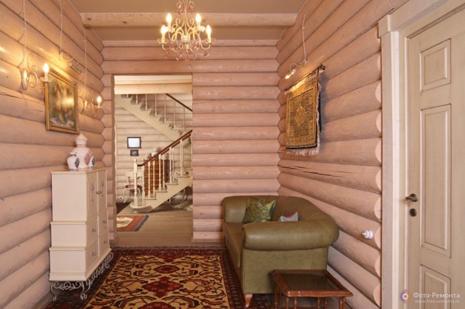 Отделка комнаты имитацией бруса и блок хаусом