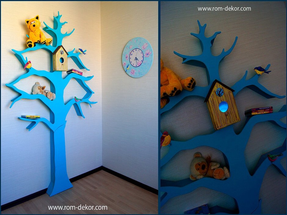 Объемное дерево на стене в детском саду