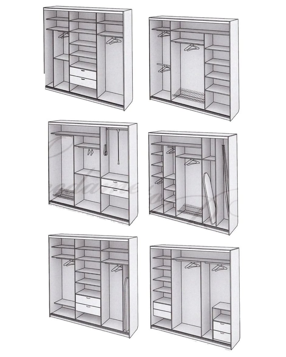 Наполнение шкафов купе МДМ