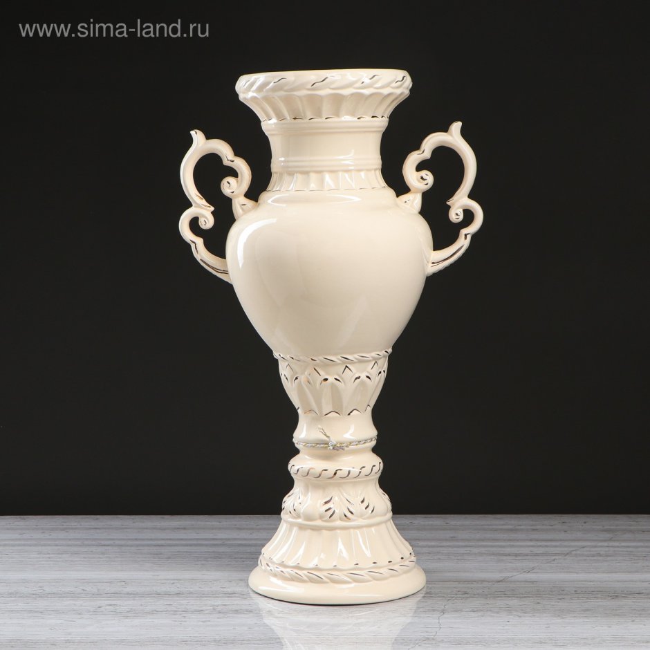 Ваза 54-285 "белая Греция", 40 см напольная