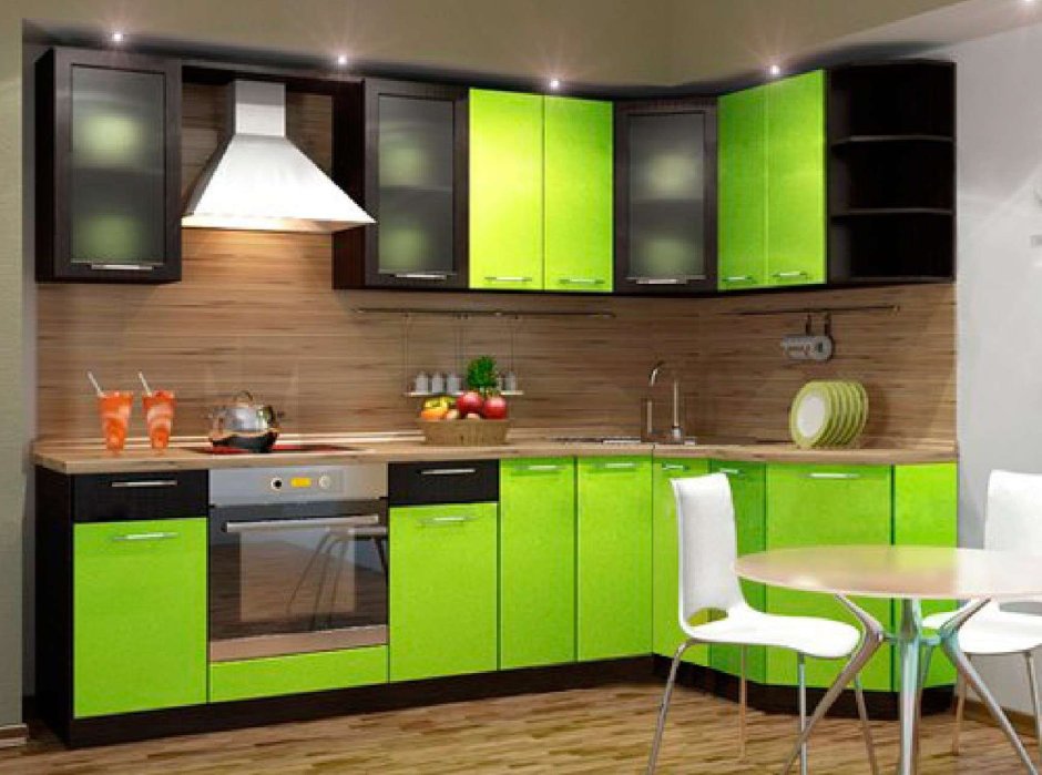 Кухонный гарнитур дачный 1,2м (1.ольха 2.беленый дуб) светофор